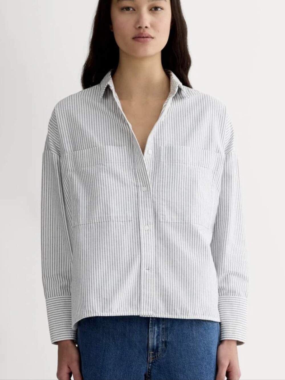 Everlane Boxy Oxford, Striped, Like New, Xs